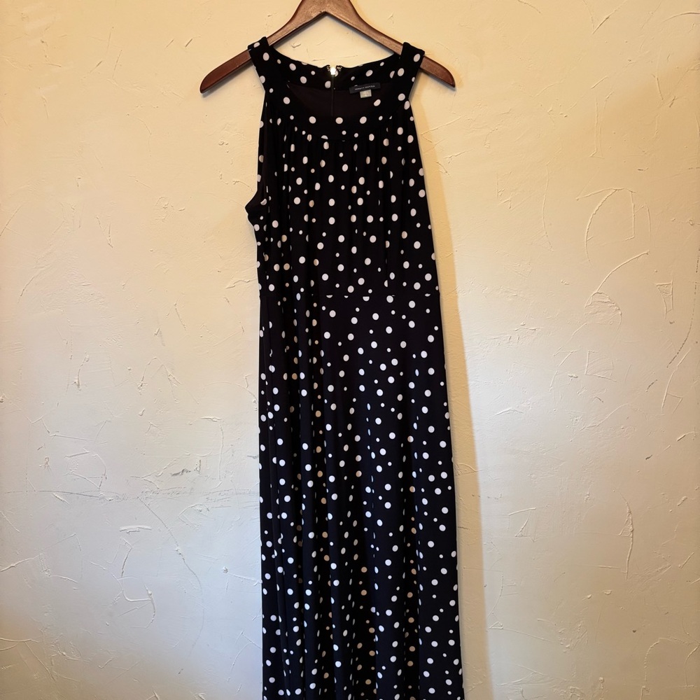 Tommy Hilfiger Black and White Polka Dot Maxi Dress